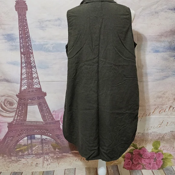 St John's Bay Sleeveless Dark Green Shirt Dress Sz XL - Picture 6 of 7